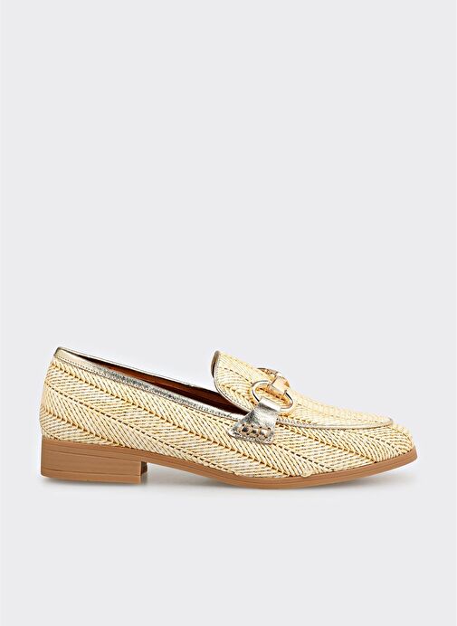 Bej Deri Kadın Günlük Ayakkabı - Görsel 4