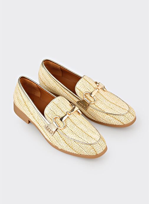 Bej Deri Kadın Günlük Ayakkabı - Görsel 6