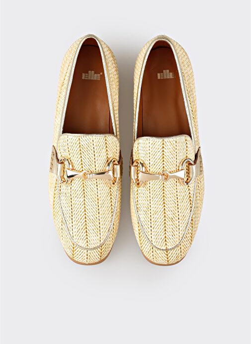 Bej Deri Kadın Günlük Ayakkabı - Görsel 10