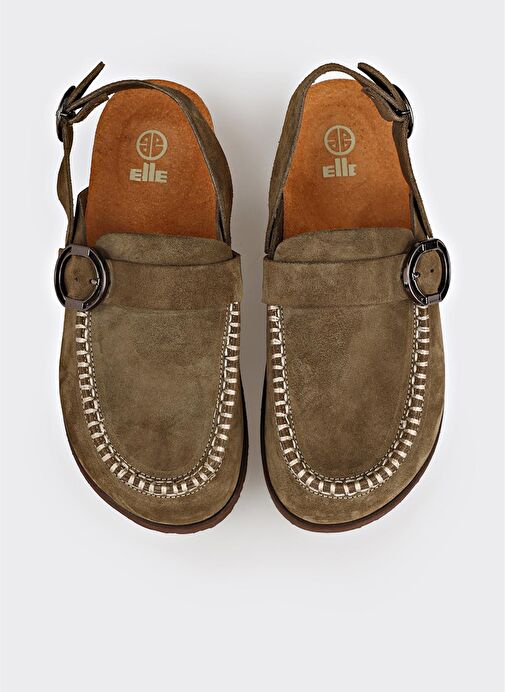 Yeşil Deri Kadın Terlik - Görsel 4