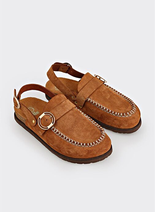 Taba Deri Kadın Terlik - Görsel 3