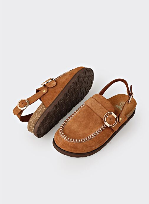 Taba Deri Kadın Terlik - Görsel 4