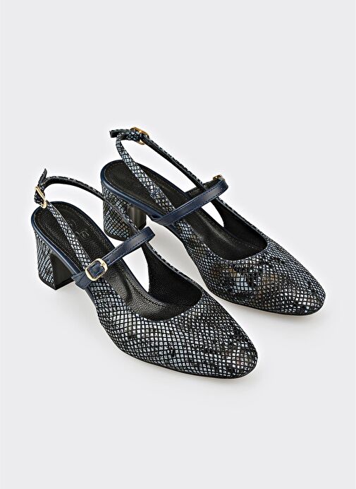 Lacivert Deri Kadın Günlük Ayakkabı - Görsel 3