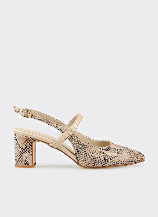 Bej Deri Kadın Günlük Ayakkabı - Görsel 2