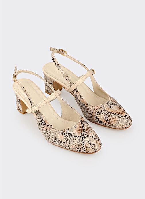 Bej Deri Kadın Günlük Ayakkabı - Görsel 3