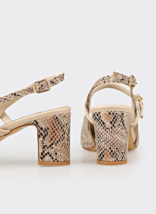 Bej Deri Kadın Günlük Ayakkabı - Görsel 5