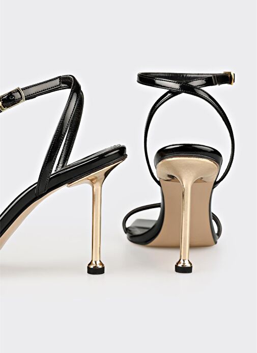 Siyah Kadın Topuklu Sandalet - Görsel 5