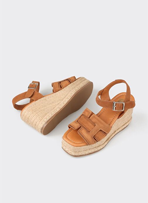Taba Deri Kadın Sandalet - Görsel 4