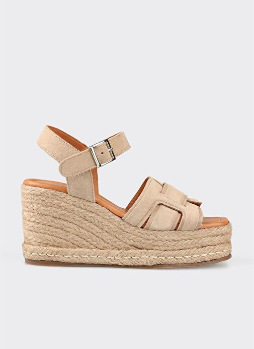 Bej Deri Kadın Sandalet - Görsel 2