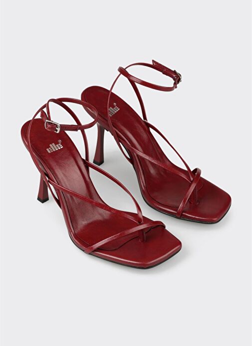 Bordo Kadın Topuklu Sandalet - Görsel 3