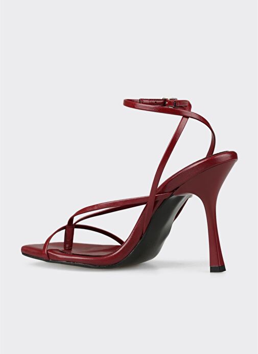 Bordo Kadın Topuklu Sandalet - Görsel 4