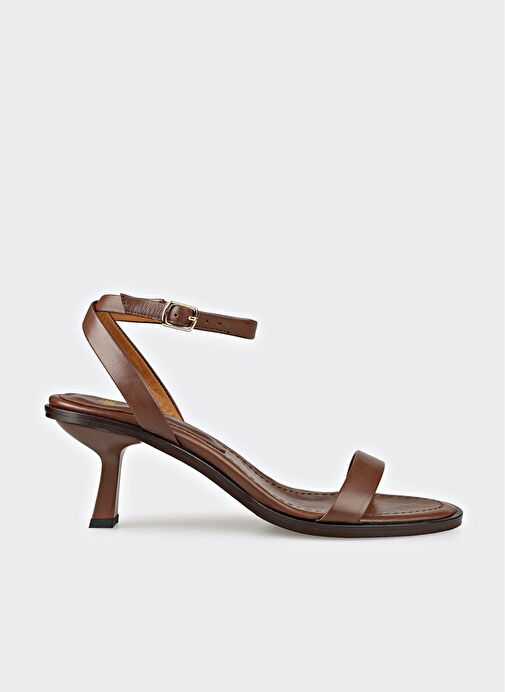 Kahve Deri Kadın Sandalet - Görsel 2