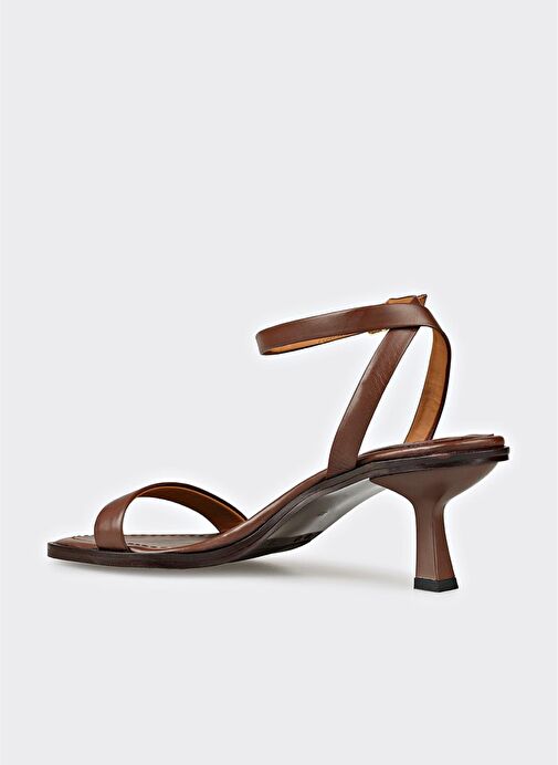 Kahve Deri Kadın Sandalet - Görsel 4