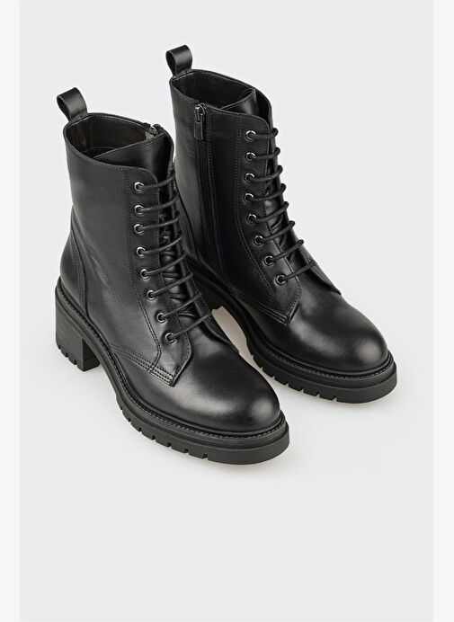 Siyah Deri Kadın Günlük Bot - Görsel 3