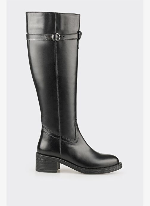 Siyah Deri Kadın Çizme - Görsel 2