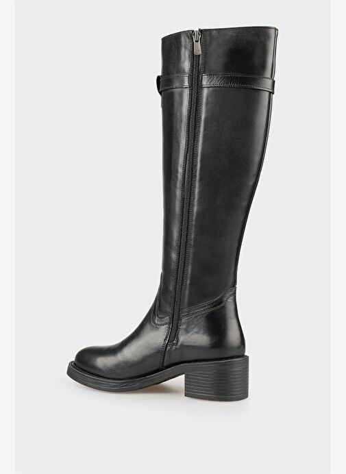 Siyah Deri Kadın Çizme - Görsel 4