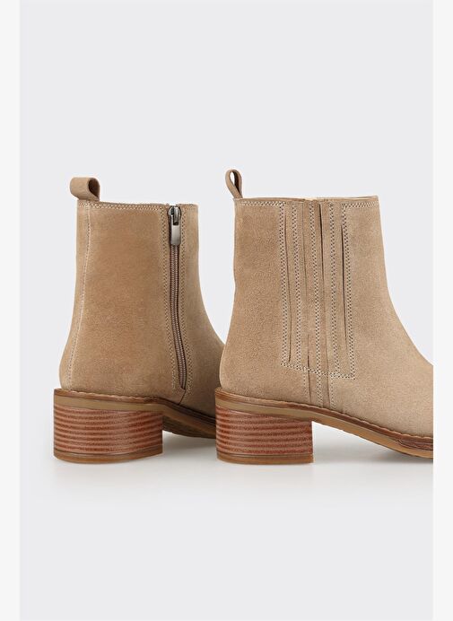 Vizon Deri Kadın Topuklu Bot - Görsel 5