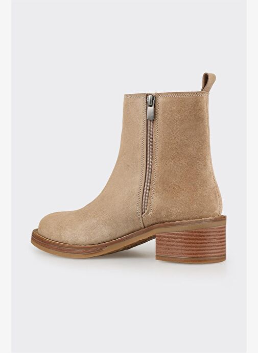 Vizon Deri Kadın Topuklu Bot - Görsel 4