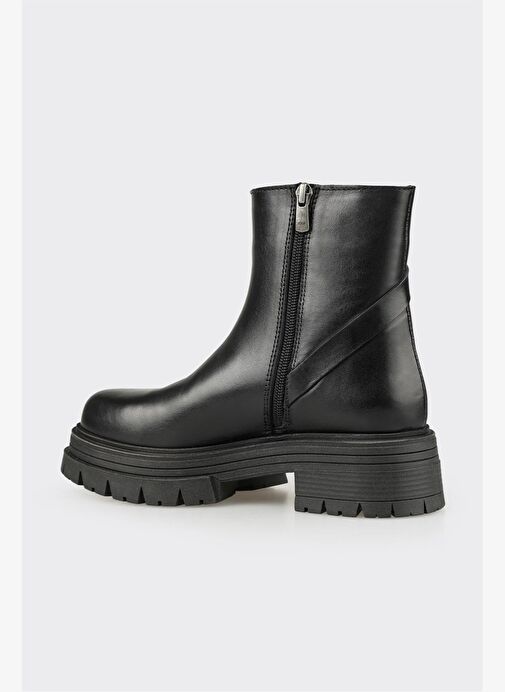 Siyah Deri Kadın Günlük Bot - Görsel 4