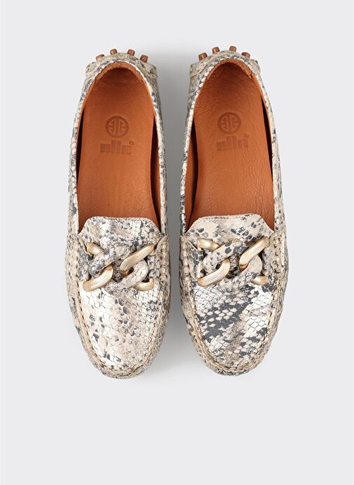 Ekru Deri Kadın Günlük Ayakkabı - Görsel 5