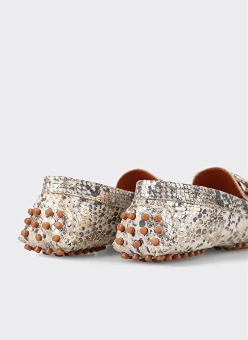 Ekru Deri Kadın Günlük Ayakkabı - Görsel 6