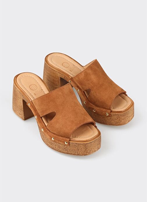 Taba Deri Kadın Terlik - Görsel 3