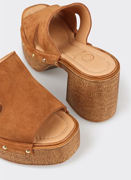 Taba Deri Kadın Terlik - Görsel 5