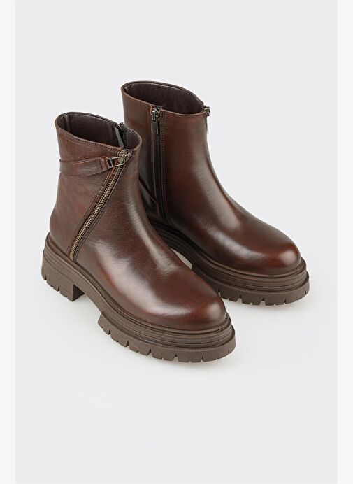 Kahve Deri Kadın Günlük Bot - Görsel 3