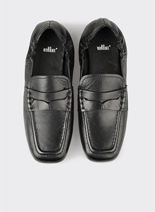 Siyah Deri Kadın Günlük Ayakkabı - Görsel 5