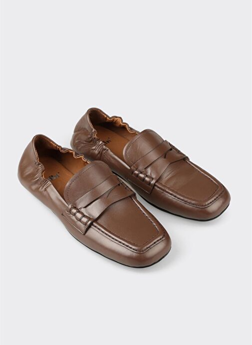 Kahve Deri Kadın Günlük Ayakkabı - Görsel 3