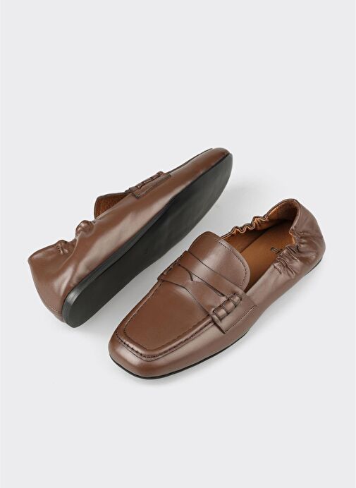 Kahve Deri Kadın Günlük Ayakkabı - Görsel 4