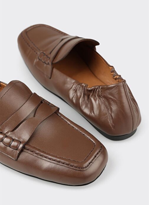 Kahve Deri Kadın Günlük Ayakkabı - Görsel 6