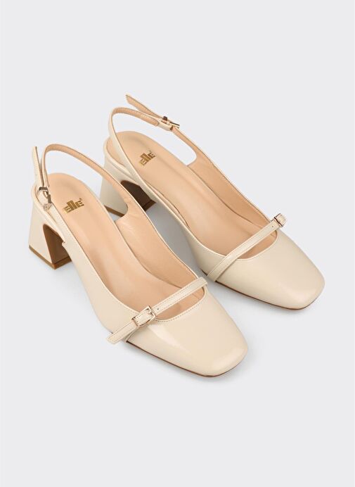 Ekru Kadın Topuklu Ayakkabı - Görsel 3