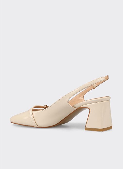 Ekru Kadın Topuklu Ayakkabı - Görsel 4