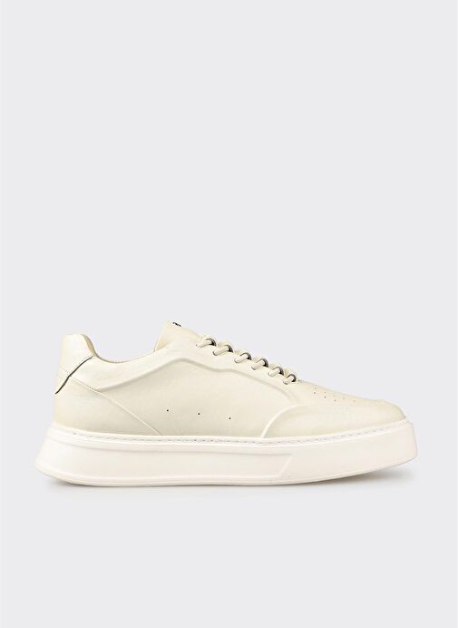 Ekru Deri Erkek Spor Ayakkabı - Görsel 2