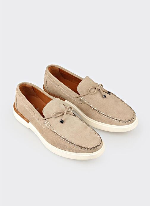 Bej Deri Erkek Günlük Ayakkabı - Görsel 3