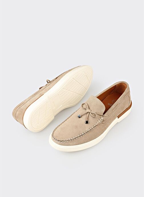 Bej Deri Erkek Günlük Ayakkabı - Görsel 4