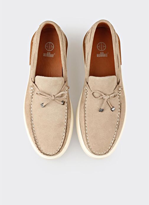 Bej Deri Erkek Günlük Ayakkabı - Görsel 5