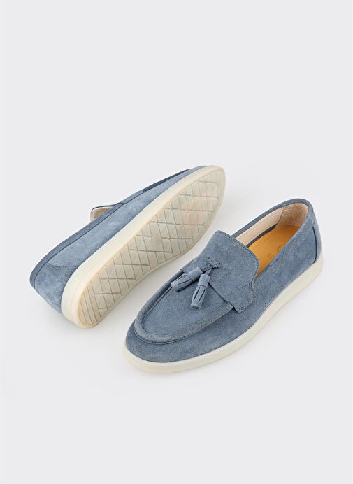 Mavi Deri Erkek Günlük Ayakkabı - Görsel 4