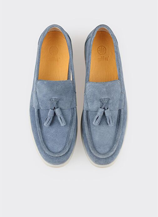 Mavi Deri Erkek Günlük Ayakkabı - Görsel 5