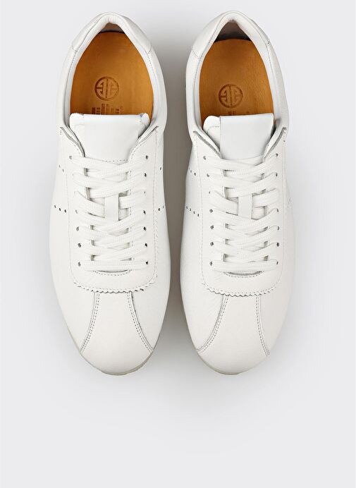Beyaz Deri Erkek Günlük Ayakkabı - Görsel 9