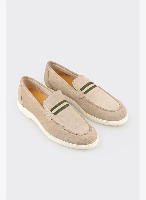 Bej Deri Erkek Günlük Ayakkabı - Görsel 3