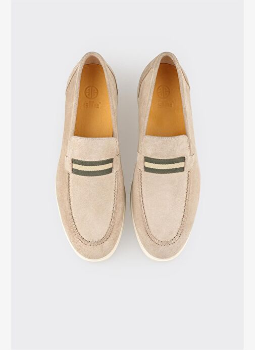 Bej Deri Erkek Günlük Ayakkabı - Görsel 5