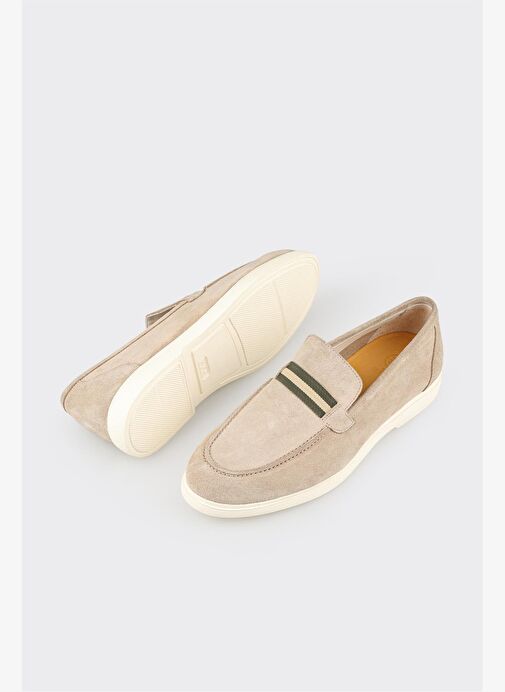 Bej Deri Erkek Günlük Ayakkabı - Görsel 4