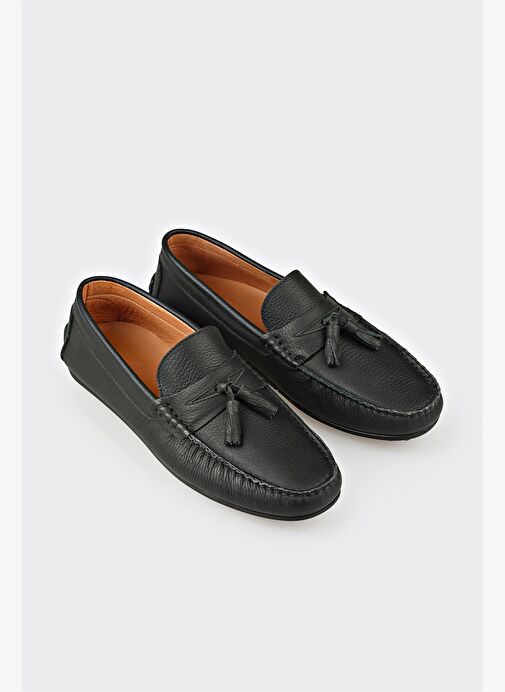 Siyah Deri Erkek Günlük Ayakkabı - Görsel 3