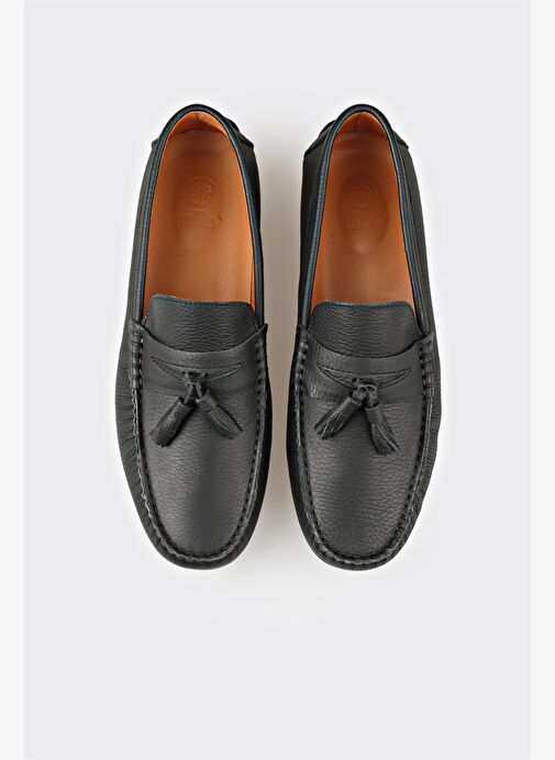 Siyah Deri Erkek Günlük Ayakkabı - Görsel 5