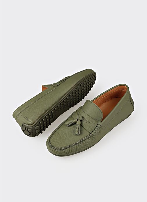 Yeşil Deri Erkek Günlük Ayakkabı - Görsel 4