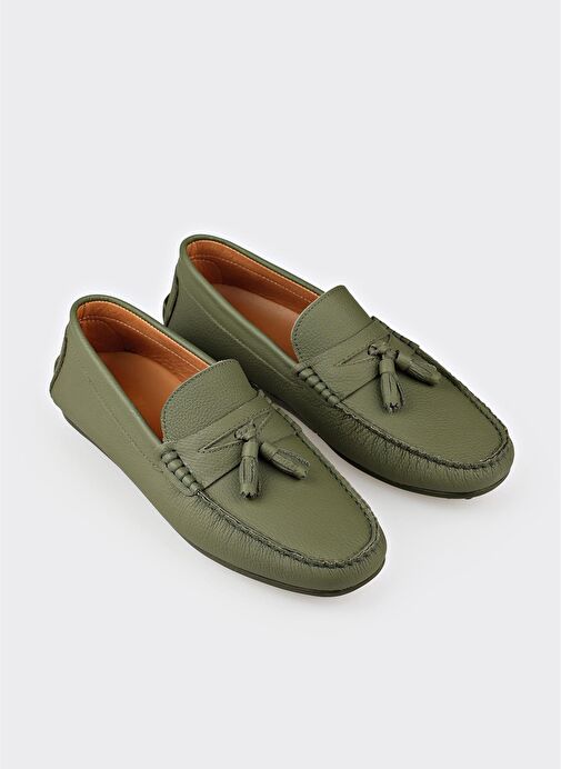 Yeşil Deri Erkek Günlük Ayakkabı - Görsel 3