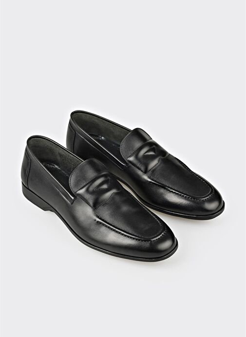 Siyah Deri Erkek Klasik Ayakkabı - Görsel 3