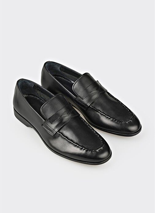 Siyah Deri Erkek Klasik Ayakkabı - Görsel 3